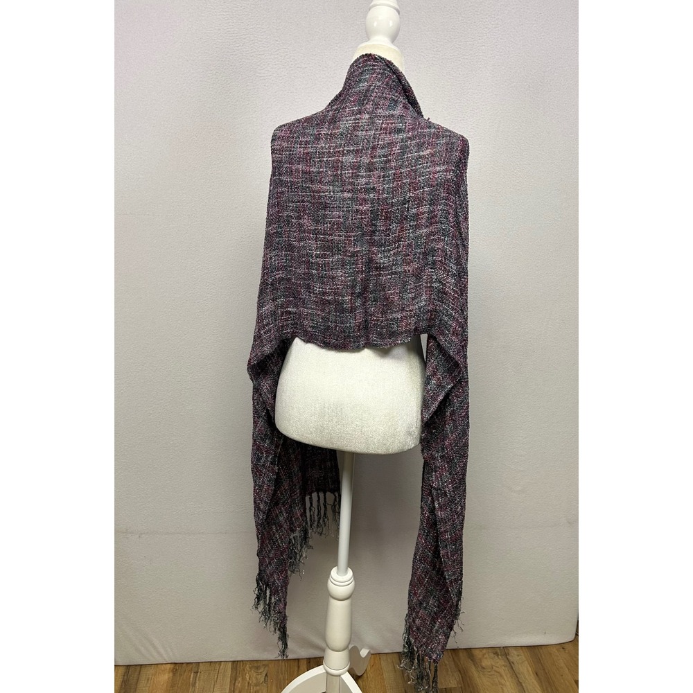 Celtic Heritage Mucros Weavers Workshop Womens OS Burgundy Gray Woven Scarf
